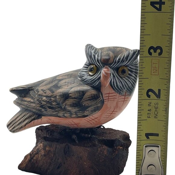 Vintage Enesco Owl Perched On Wood Figurine 1986 - Picture 6 of 16